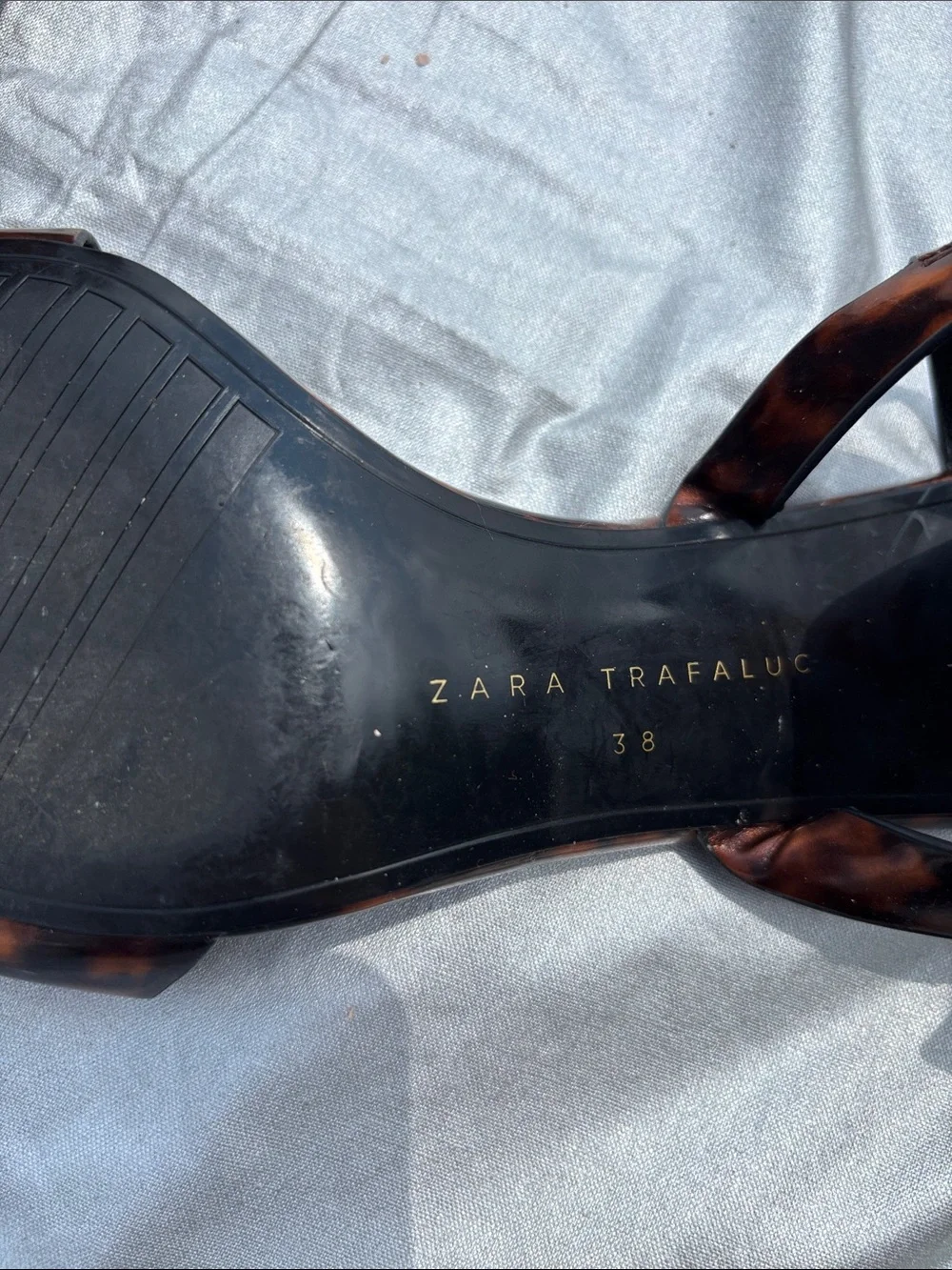 Zara Trafaluc Tortoiseshell Square-Toe Ankle-Strap Sandals - Women - Picture 3 of 3